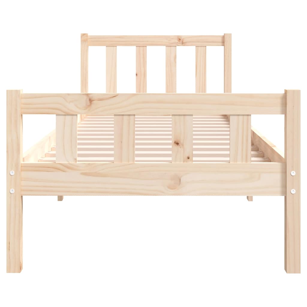 vidaXL Bed Frame without Mattress Solid Wood Single - Brown - 195.5 x 95.5 x 69.5 cm