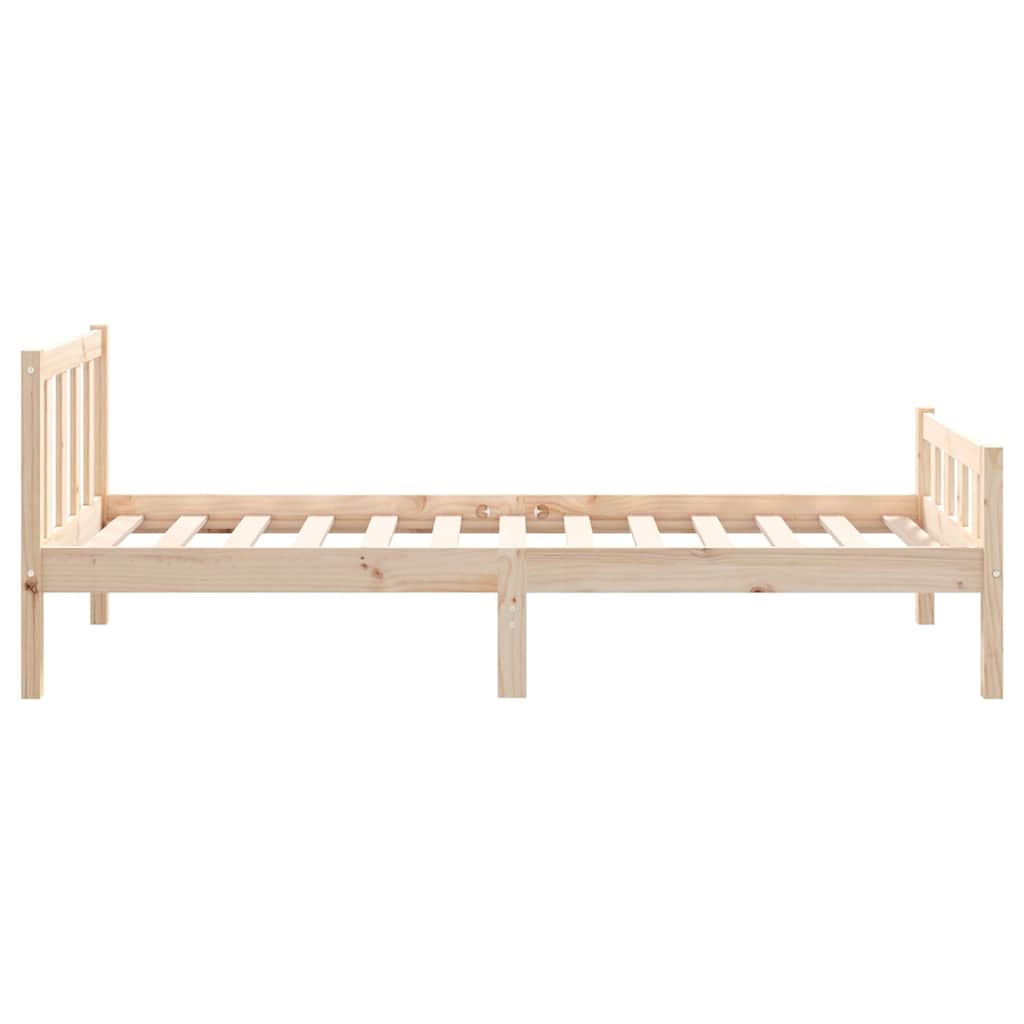 vidaXL Bed Frame without Mattress Solid Wood Single - Brown - 195.5 x 95.5 x 69.5 cm