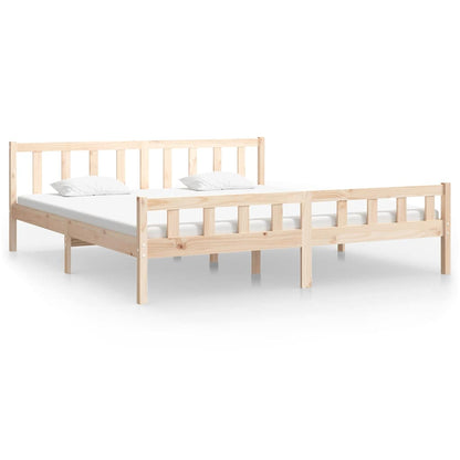 vidaXL Bed Frame without Mattress Solid Wood 160x200 cm - Brown - 205.5 x 165.5 x 69.5 cm - 64983