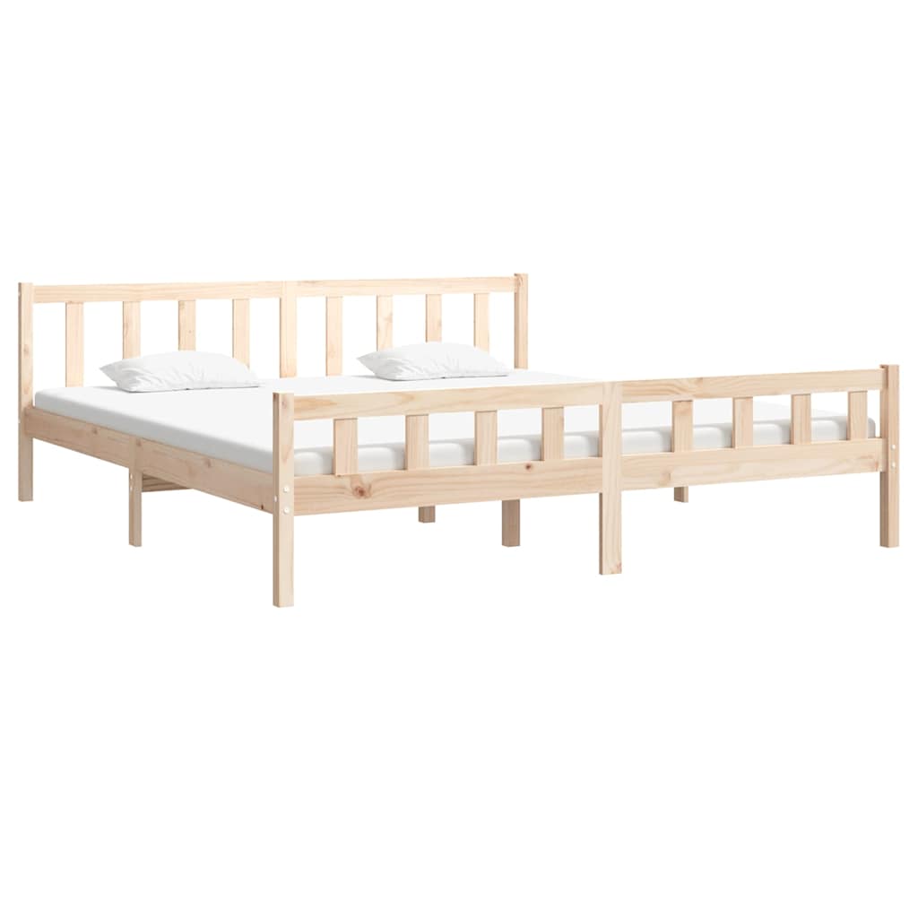 vidaXL Bed Frame without Mattress Solid Wood 160x200 cm - Brown - 205.5 x 165.5 x 69.5 cm - 64983