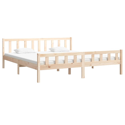 vidaXL Bed Frame without Mattress Solid Wood 160x200 cm - Brown - 205.5 x 165.5 x 69.5 cm - 64983