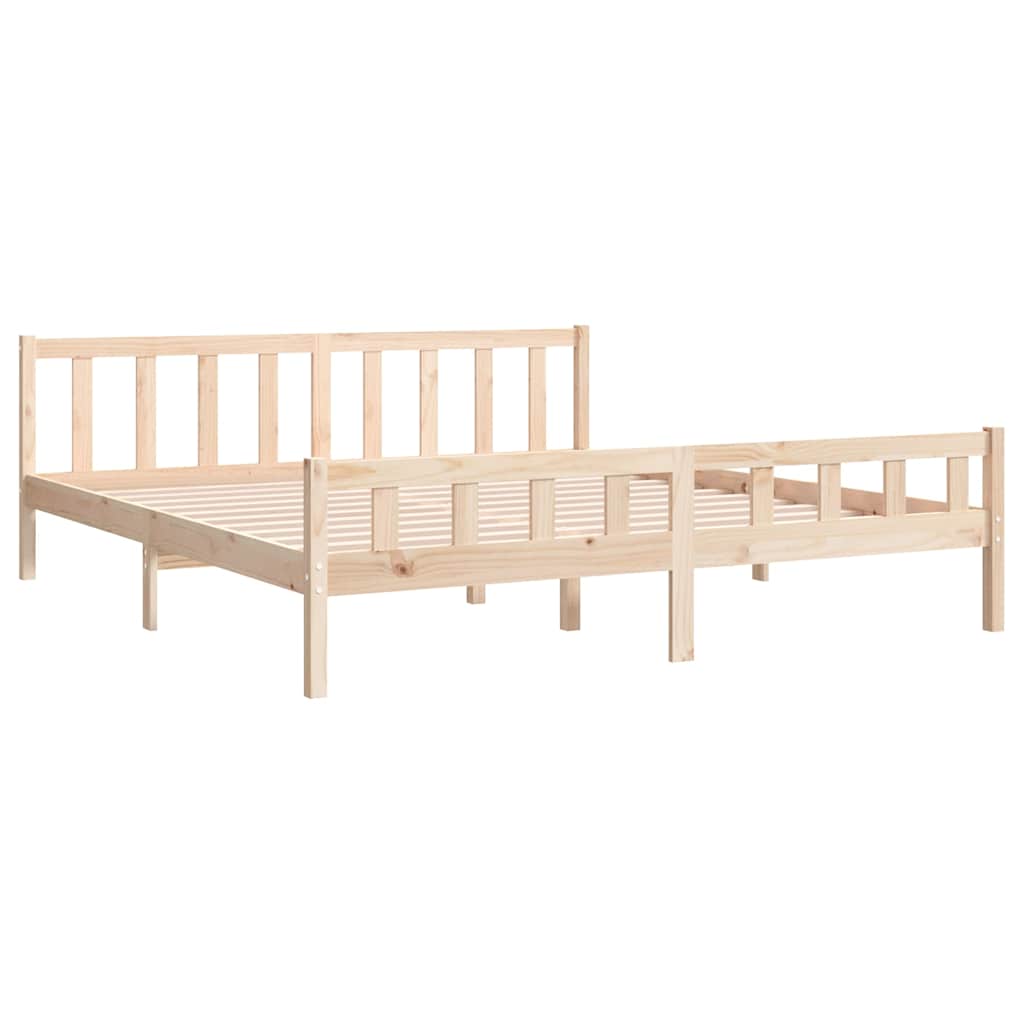 vidaXL Bed Frame without Mattress Solid Wood 160x200 cm - Brown - 205.5 x 165.5 x 69.5 cm - 64983