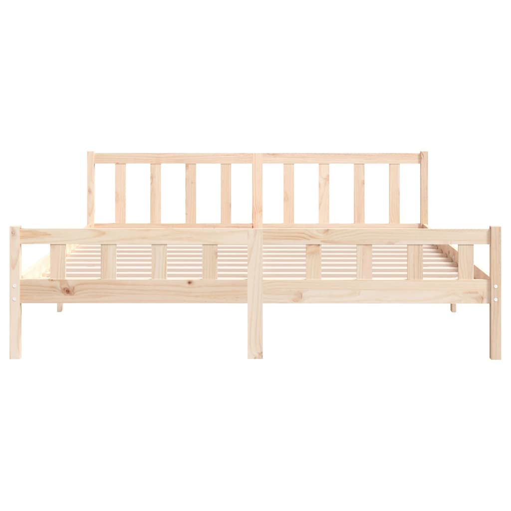 vidaXL Bed Frame without Mattress Solid Wood 160x200 cm - Brown - 205.5 x 165.5 x 69.5 cm - 64983
