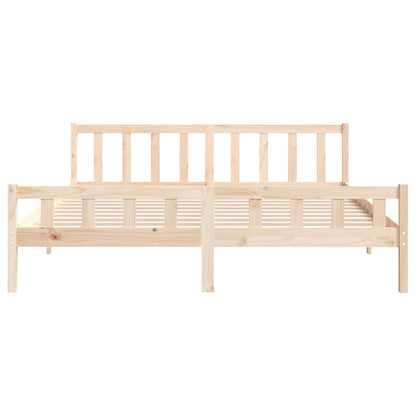 vidaXL Bed Frame without Mattress Solid Wood 160x200 cm - Brown - 205.5 x 165.5 x 69.5 cm - 64983