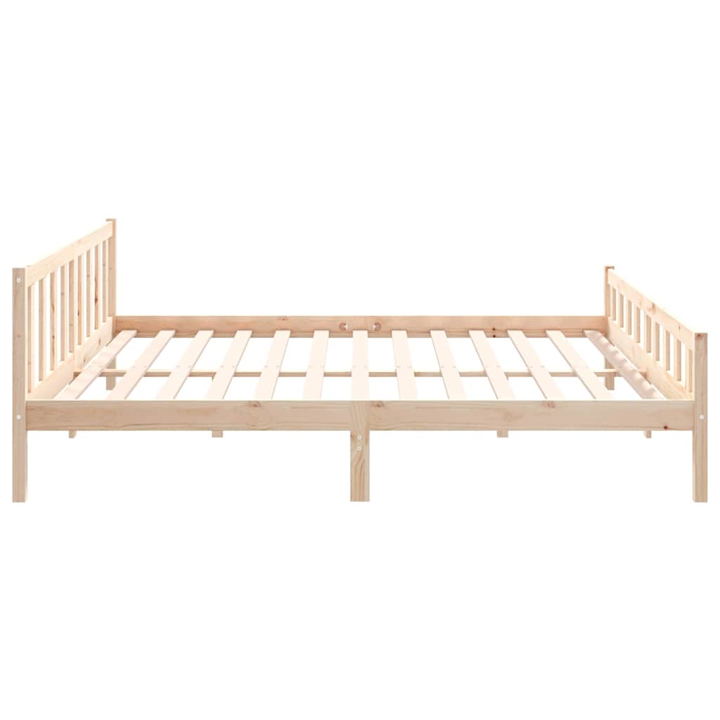 vidaXL Bed Frame without Mattress Solid Wood 160x200 cm - Brown - 205.5 x 165.5 x 69.5 cm - 64983