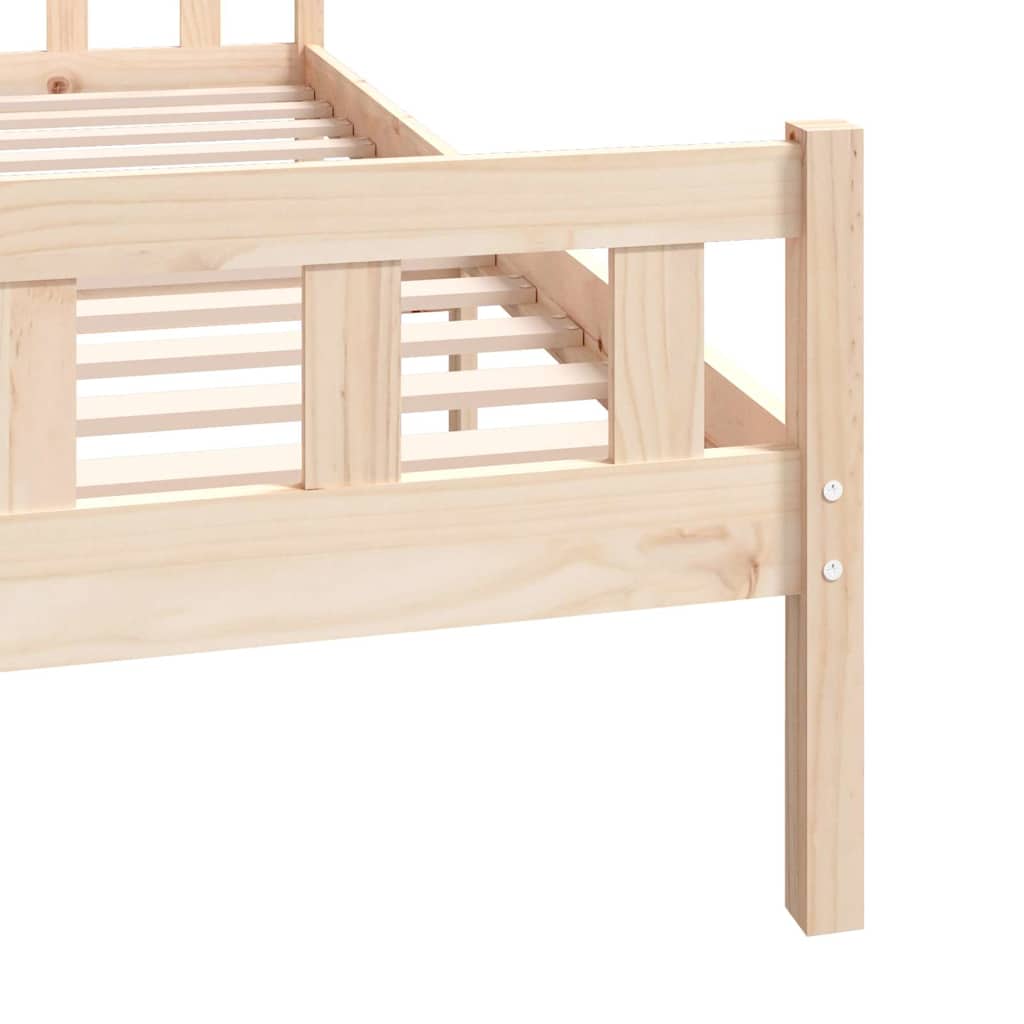 vidaXL Bed Frame without Mattress Solid Wood 160x200 cm - Brown - 205.5 x 165.5 x 69.5 cm - 64983