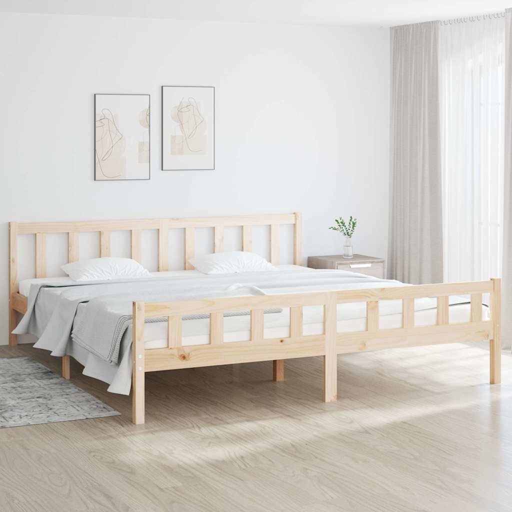 vidaXL Bed Frame without Mattress Solid Wood 160x200 cm - Brown - 205.5 x 165.5 x 69.5 cm - 64983
