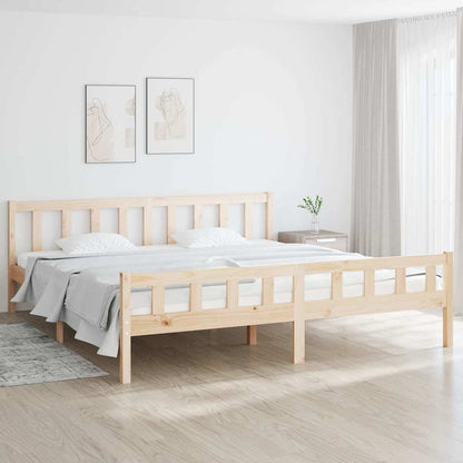 vidaXL Bed Frame without Mattress Solid Wood 160x200 cm - Brown - 205.5 x 165.5 x 69.5 cm - 64983