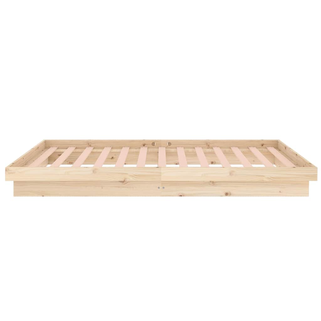 vidaXL Bed Frame without Mattress Solid Wood 90x200 cm - Brown - 204 x 93.5 x 21 cm