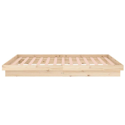vidaXL Bed Frame without Mattress Solid Wood 90x200 cm - Brown - 204 x 93.5 x 21 cm
