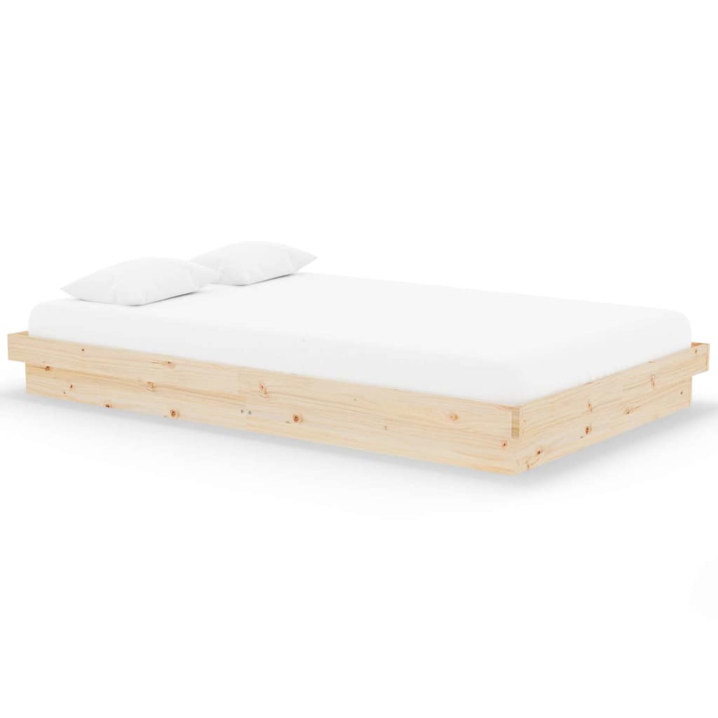 vidaXL Bed Frame without Mattress Solid Wood 120x200 cm - Brown - 204 x 123.5 x 21 cm