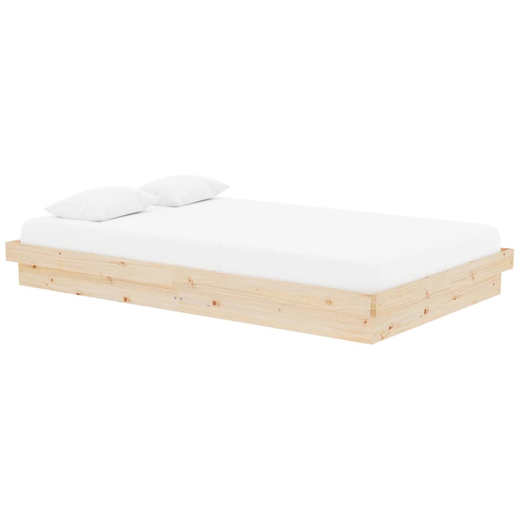 vidaXL Bed Frame without Mattress Solid Wood 120x200 cm - Brown - 204 x 123.5 x 21 cm