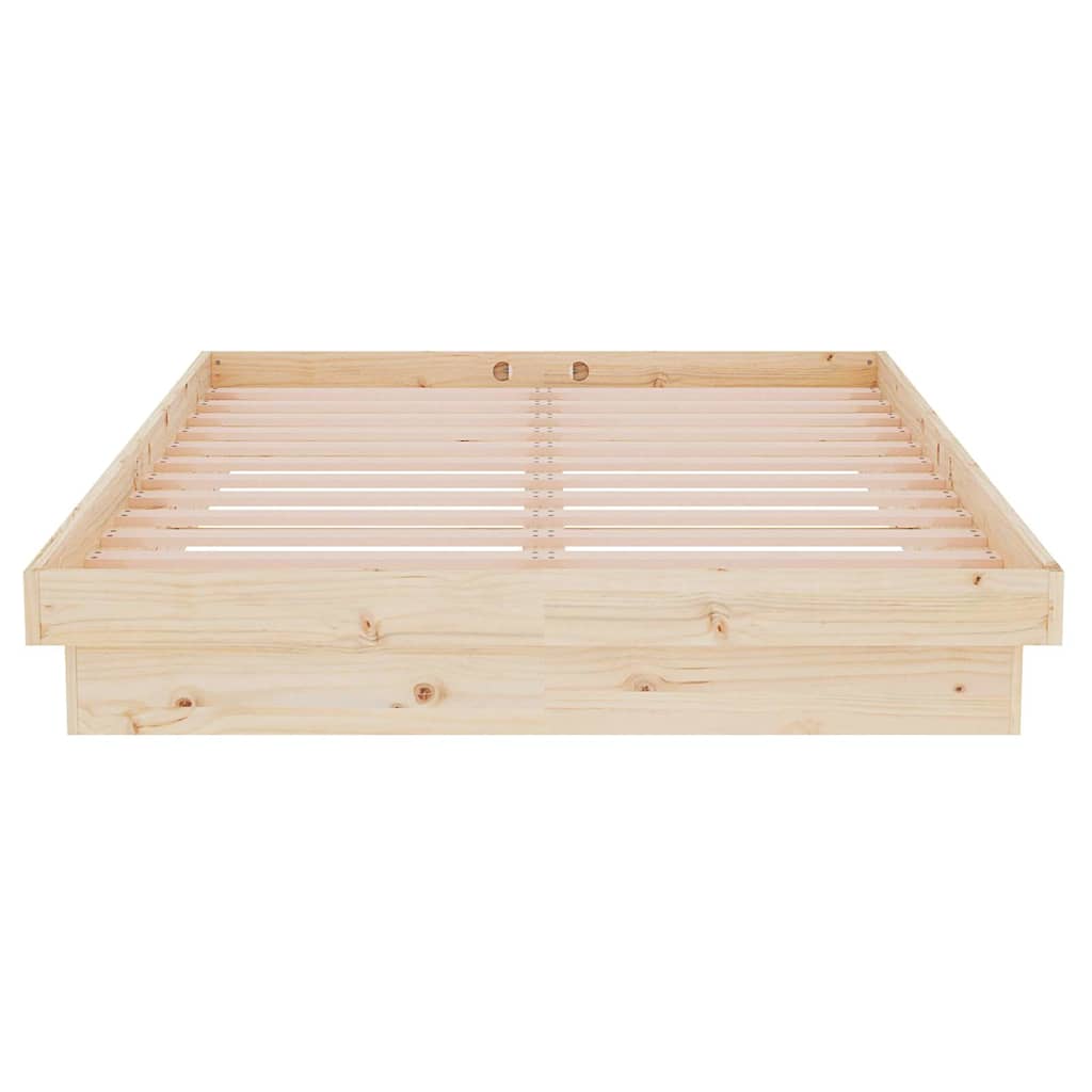 vidaXL Bed Frame without Mattress Solid Wood 120x200 cm - Brown - 204 x 123.5 x 21 cm