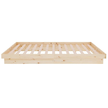vidaXL Bed Frame without Mattress Solid Wood 120x200 cm - Brown - 204 x 123.5 x 21 cm