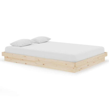 vidaXL Bed Frame without Mattress Solid Wood 140x200 cm - Brown - 204 x 143.5 x 21 cm