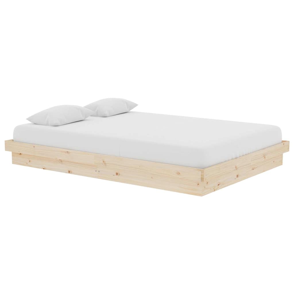 vidaXL Bed Frame without Mattress Solid Wood 140x200 cm - Brown - 204 x 143.5 x 21 cm