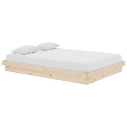 vidaXL Bed Frame without Mattress Solid Wood 140x200 cm - Brown - 204 x 143.5 x 21 cm