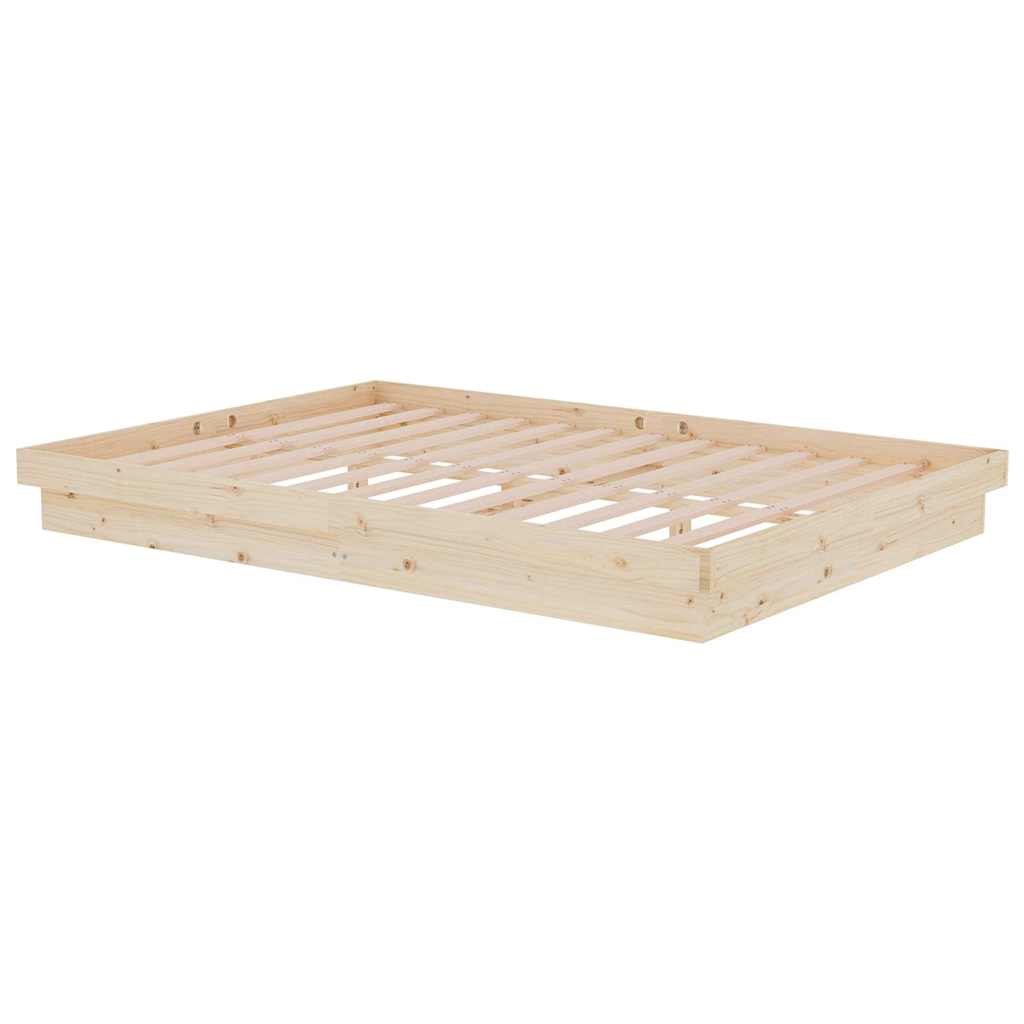vidaXL Bed Frame without Mattress Solid Wood 140x200 cm - Brown - 204 x 143.5 x 21 cm