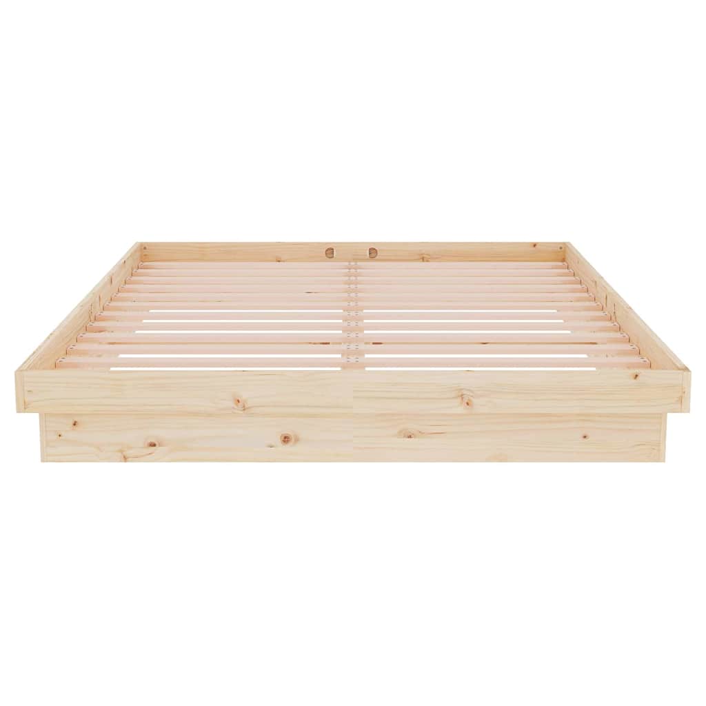 vidaXL Bed Frame without Mattress Solid Wood 140x200 cm - Brown - 204 x 143.5 x 21 cm