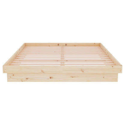 vidaXL Bed Frame without Mattress Solid Wood 140x200 cm - Brown - 204 x 143.5 x 21 cm
