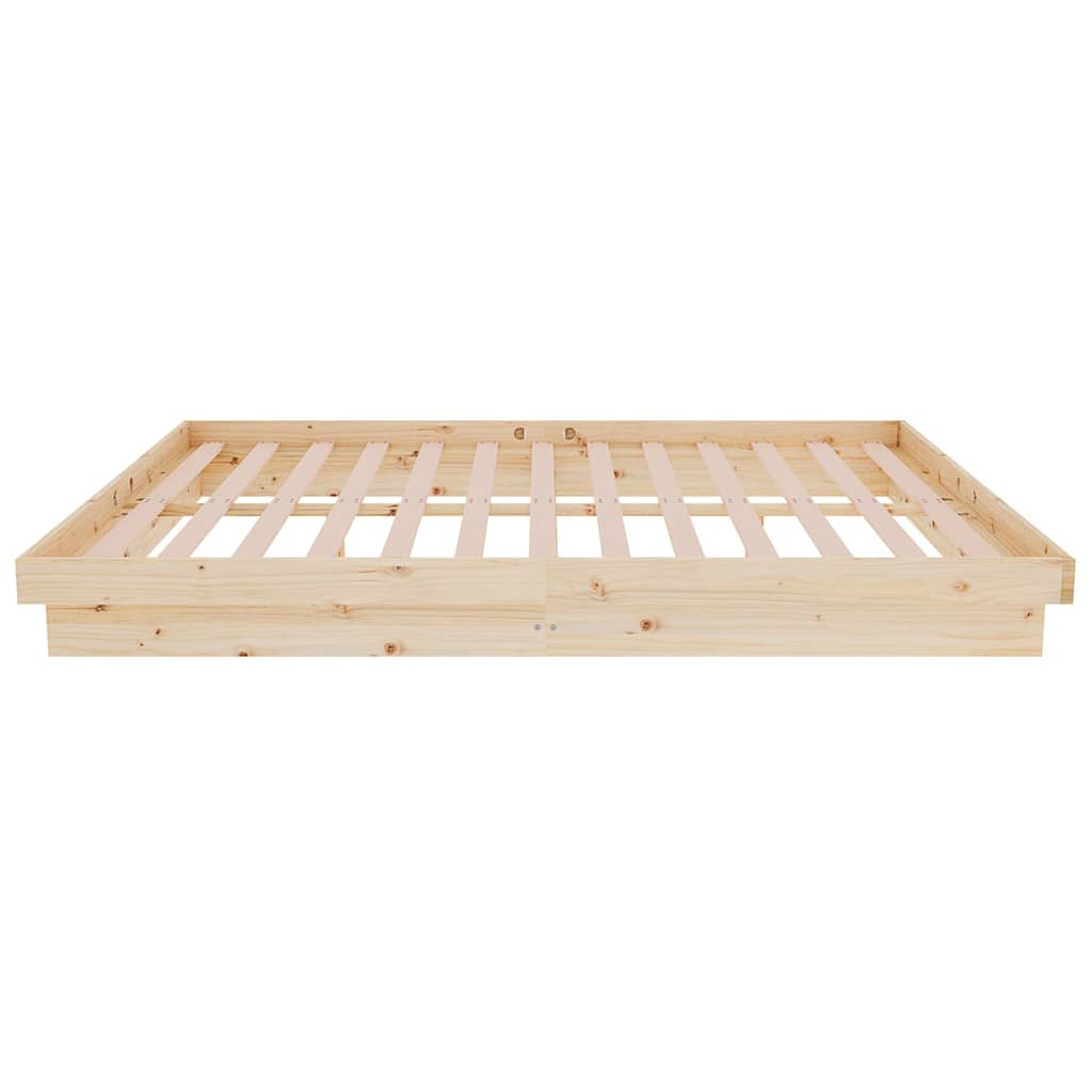 vidaXL Bed Frame without Mattress Solid Wood 140x200 cm - Brown - 204 x 143.5 x 21 cm