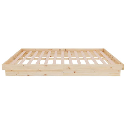 vidaXL Bed Frame without Mattress Solid Wood 140x200 cm - Brown - 204 x 143.5 x 21 cm