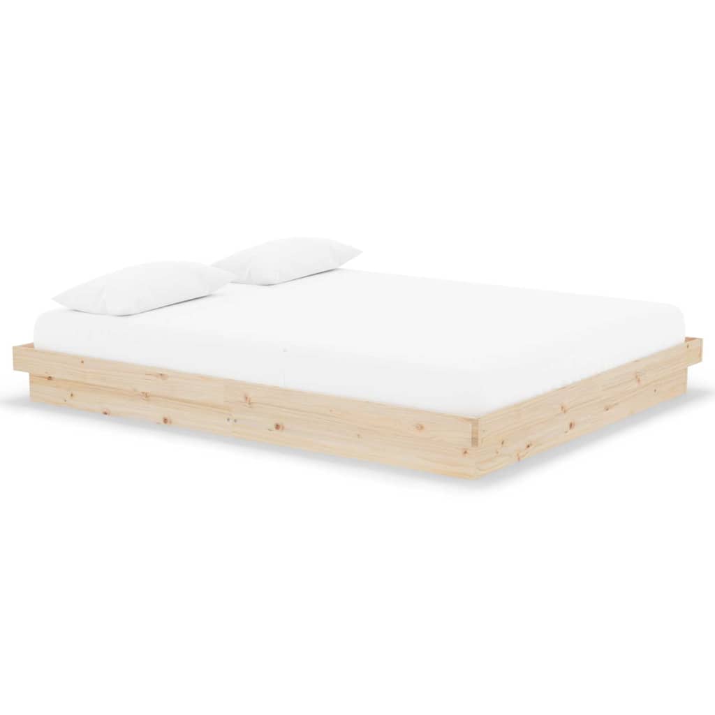 vidaXL Bed Frame without Mattress Solid Wood 160x200 cm - Brown - 204 x 163.5 x 21 cm