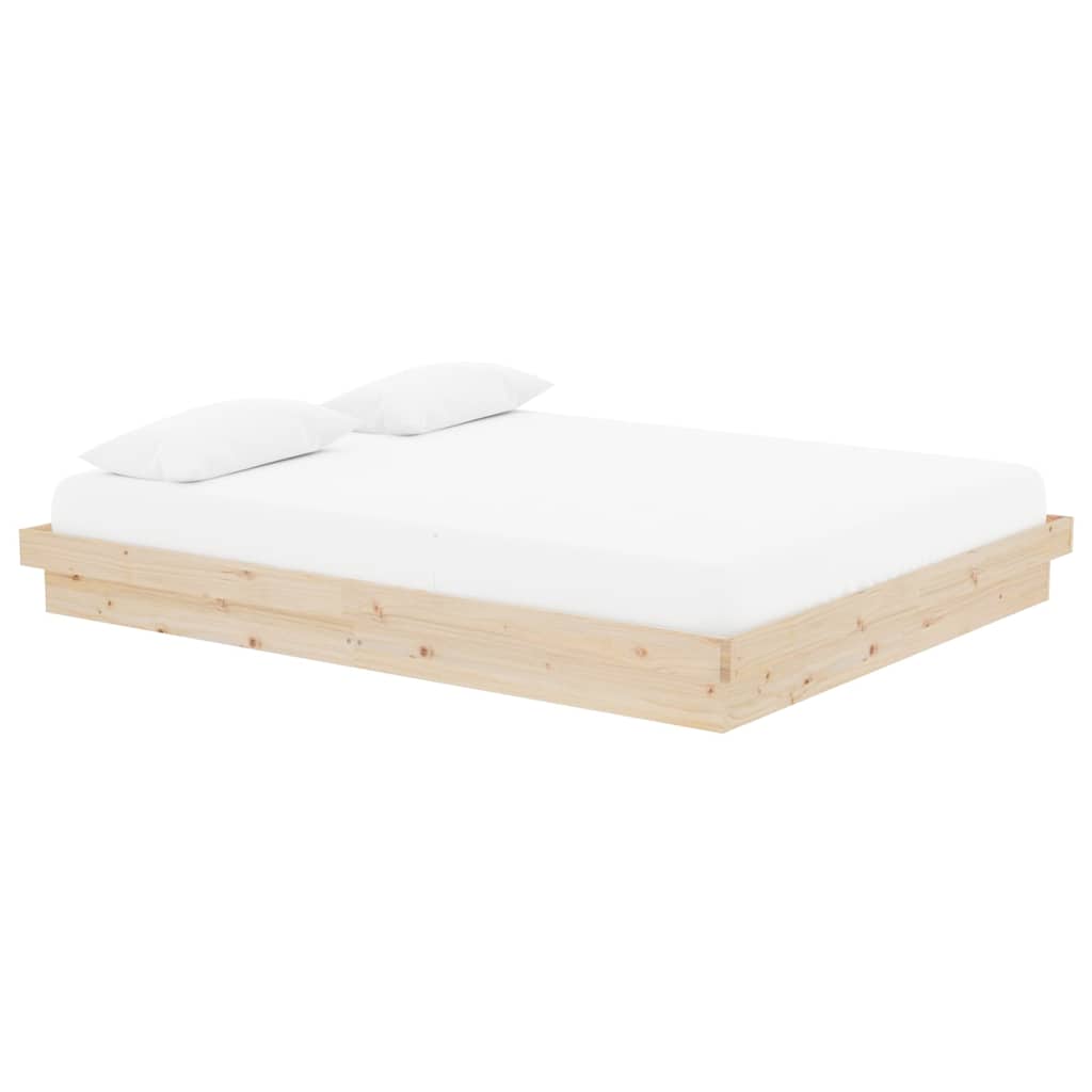 vidaXL Bed Frame without Mattress Solid Wood 160x200 cm - Brown - 204 x 163.5 x 21 cm