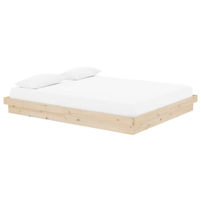 vidaXL Bed Frame without Mattress Solid Wood 160x200 cm - Brown - 204 x 163.5 x 21 cm