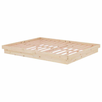 vidaXL Bed Frame without Mattress Solid Wood 160x200 cm - Brown - 204 x 163.5 x 21 cm