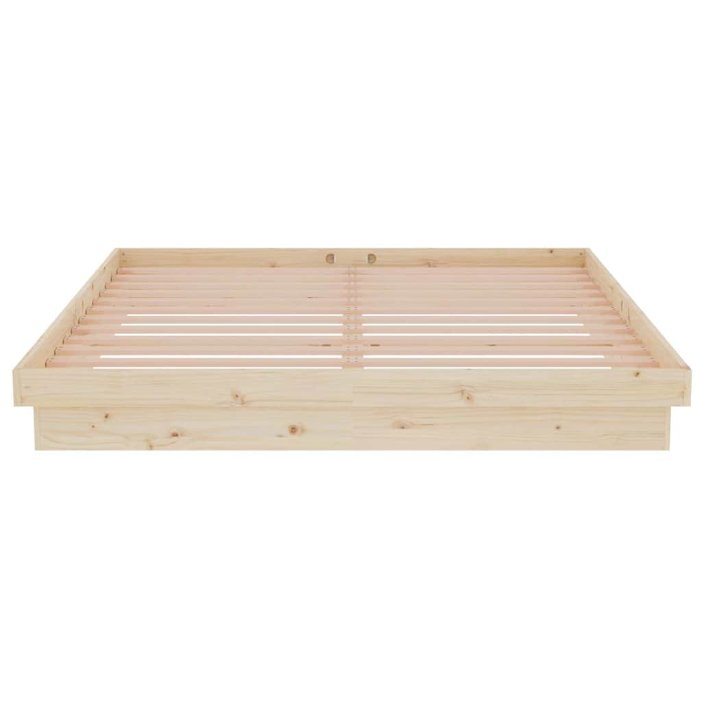 vidaXL Bed Frame without Mattress Solid Wood 160x200 cm - Brown - 204 x 163.5 x 21 cm