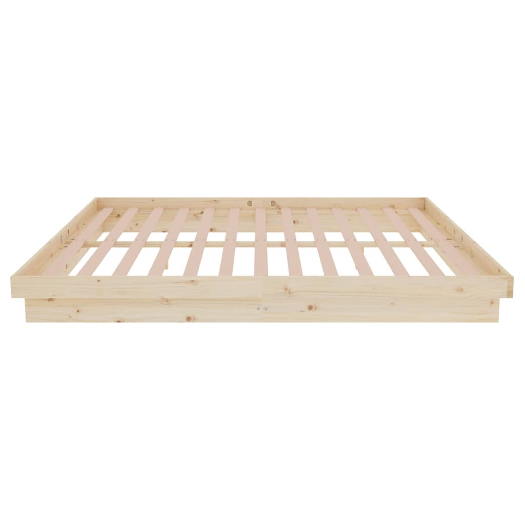 vidaXL Bed Frame without Mattress Solid Wood 160x200 cm - Brown - 204 x 163.5 x 21 cm