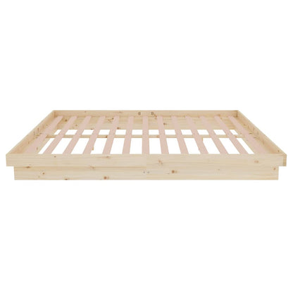 vidaXL Bed Frame without Mattress Solid Wood 160x200 cm - Brown - 204 x 163.5 x 21 cm