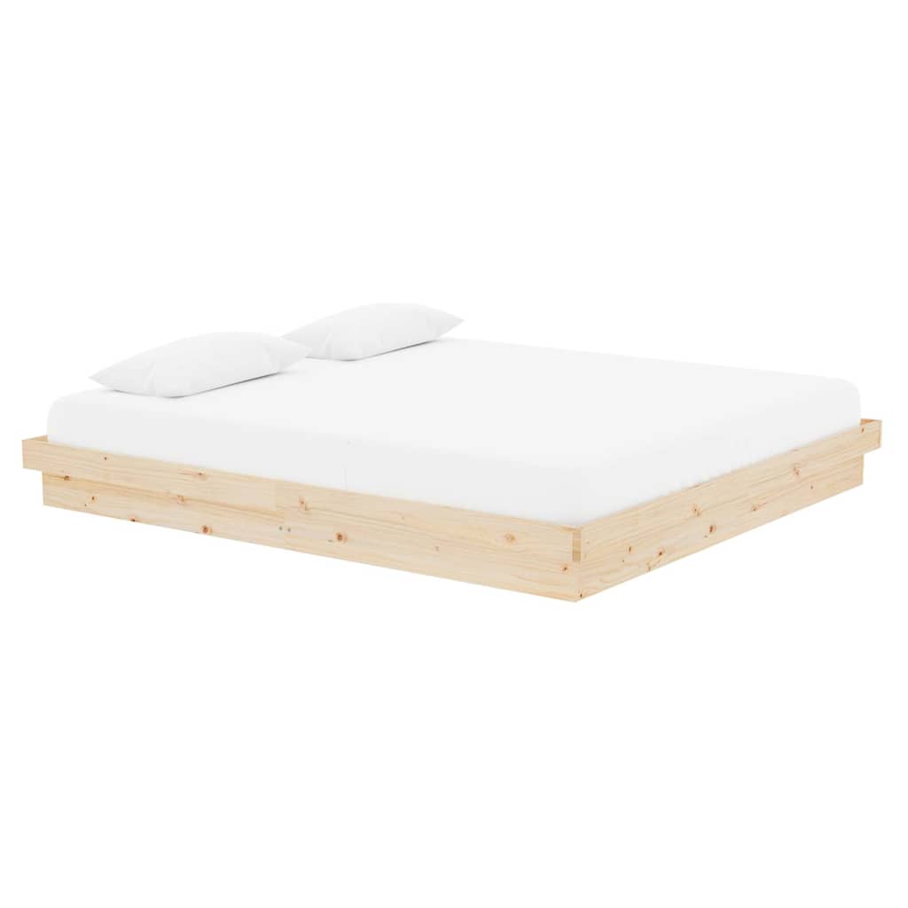 vidaXL Bed Frame without Mattress Solid Wood Super King - Brown - 204 x 183.5 x 21 cm