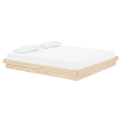 vidaXL Bed Frame without Mattress Solid Wood Super King - Brown - 204 x 183.5 x 21 cm