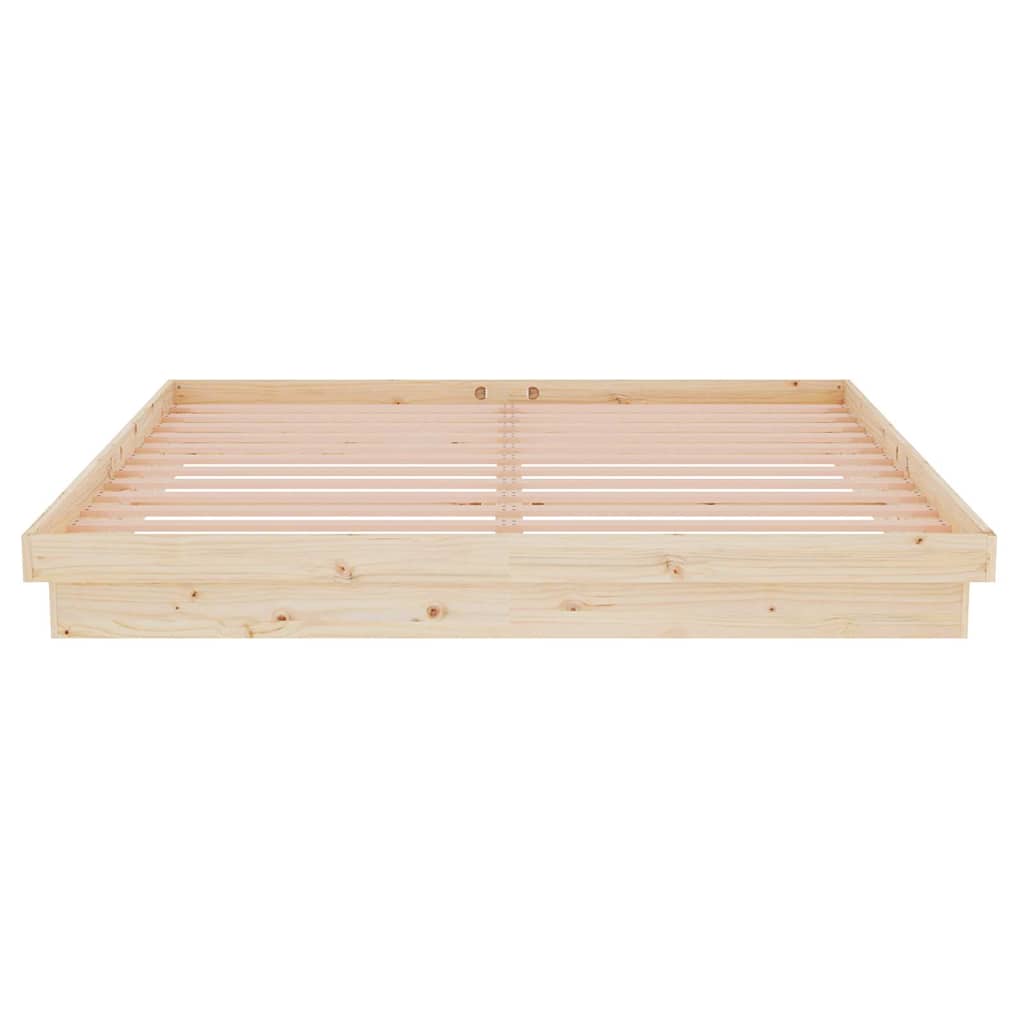 vidaXL Bed Frame without Mattress Solid Wood Super King - Brown - 204 x 183.5 x 21 cm