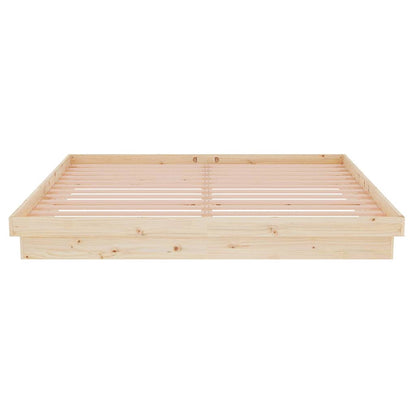 vidaXL Bed Frame without Mattress Solid Wood Super King - Brown - 204 x 183.5 x 21 cm