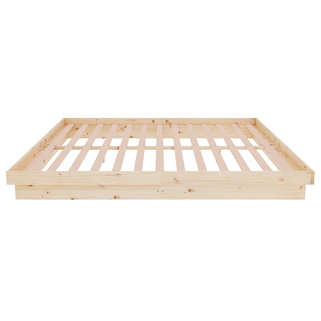 vidaXL Bed Frame without Mattress Solid Wood Super King - Brown - 204 x 183.5 x 21 cm