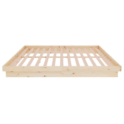 vidaXL Bed Frame without Mattress Solid Wood Super King - Brown - 204 x 183.5 x 21 cm
