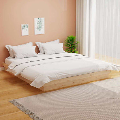 vidaXL Bed Frame without Mattress Solid Wood Super King - Brown - 204 x 183.5 x 21 cm
