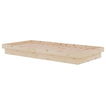 vidaXL Bed Frame without Mattress Solid Wood Single - Brown - 194 x 93.5 x 21 cm