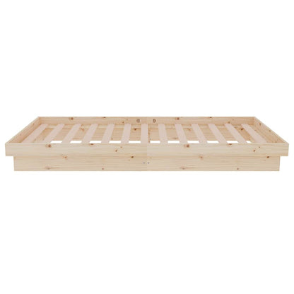 vidaXL Bed Frame without Mattress Solid Wood Single - Brown - 194 x 93.5 x 21 cm