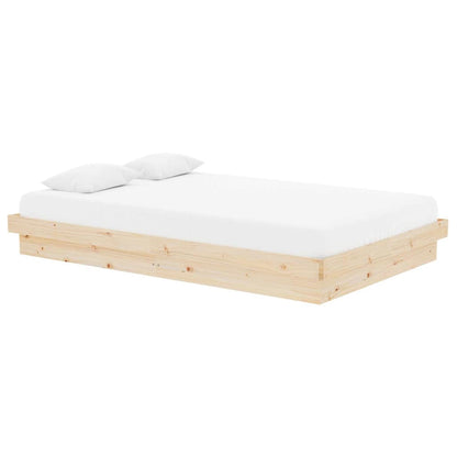 vidaXL Bed Frame without Mattress Solid Wood Small Double - Brown - 194 x 123.5 x 21 cm