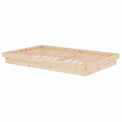 vidaXL Bed Frame without Mattress Solid Wood Small Double - Brown - 194 x 123.5 x 21 cm
