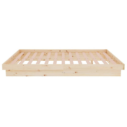 vidaXL Bed Frame without Mattress Solid Wood Small Double - Brown - 194 x 123.5 x 21 cm
