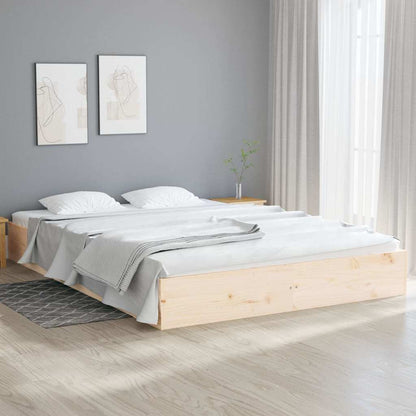 vidaXL Bed Frame without Mattress Solid Wood 200x200 cm - Brown - 203 x 102.5 x 23 cm