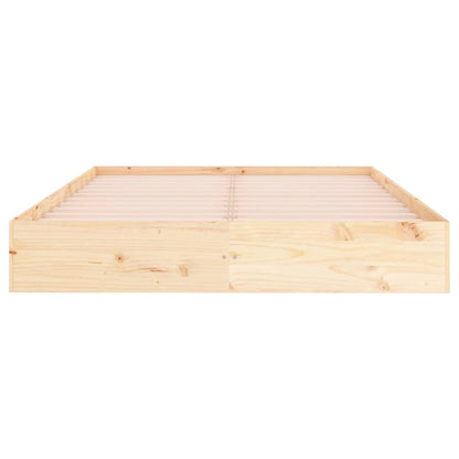 vidaXL Bed Frame without Mattress Solid Wood 160x200 cm - Brown - 193 x 77.5 x 23 cm