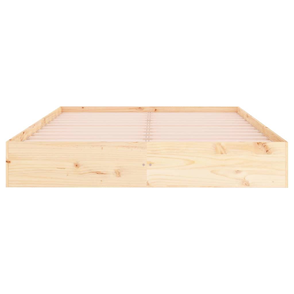 vidaXL Bed Frame without Mattress Solid Wood 140x200 cm - Brown - 193 x 122.5 x 23 cm
