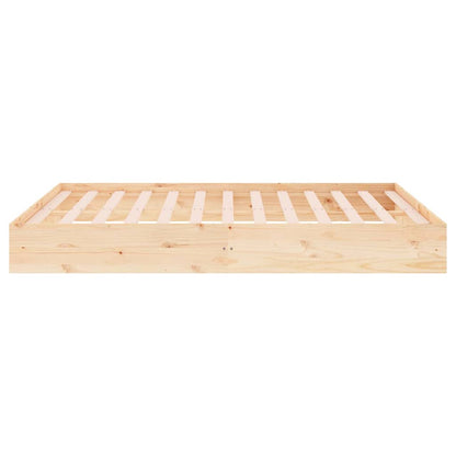 vidaXL Bed Frame without Mattress Solid Wood 140x200 cm - Brown - 193 x 122.5 x 23 cm