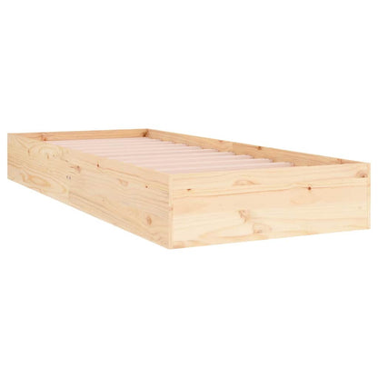 vidaXL Bed Frame without Mattress Solid Wood 75x190 cm Small Single - Brown - 204 x 181 x 57 cm